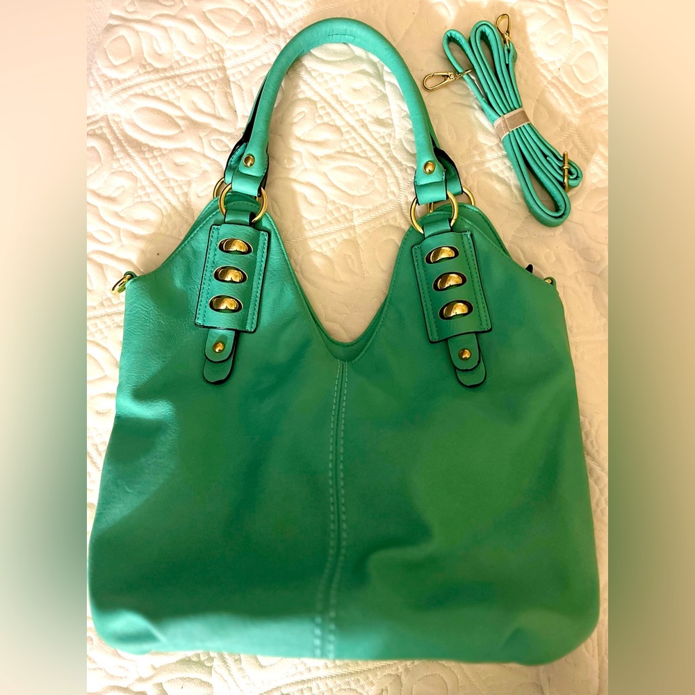 MG Collection Shoulder bag - Aqua/Gold